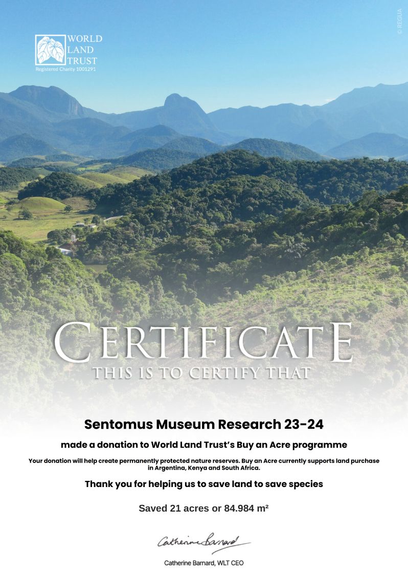 Certificate 2, World Land Trust, Sento
